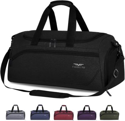 Sports Duffel Bags | 35L Mens Sports Gym Duffle Bag With Wet Pocket & Shoe Compartment, Overnight Weekender Bag With Padded Shoulder Strap, Ideal For Travel, Gym, Sports, Swimming, Black Gym Bags A-black