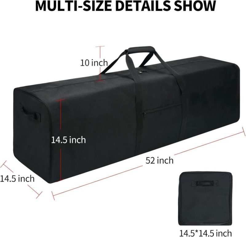 Sports Duffel Bags | 52 Inch Large Duffle Bag For Travel Camping Sport Equipment Storage Bag With 2-Way Lockable Zippers (Black) Gym Bags Black