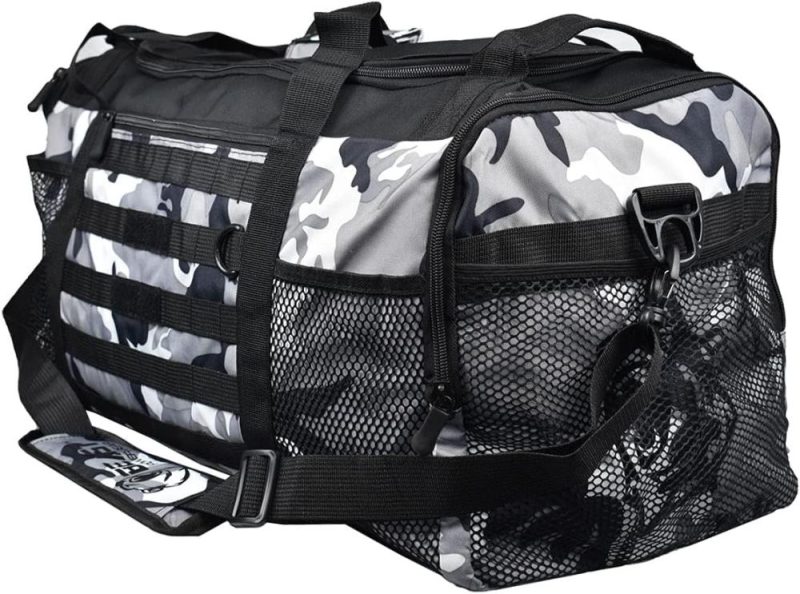 Sports Duffel Bags | Beastpowergear Gym Duffle Bag- Workout, Boxing, Mma, Sports Bag With Shoes Compartment And Adjustable Shoulder Strap For Men And Women (Gray Camo) Gym Bags Gray Camo