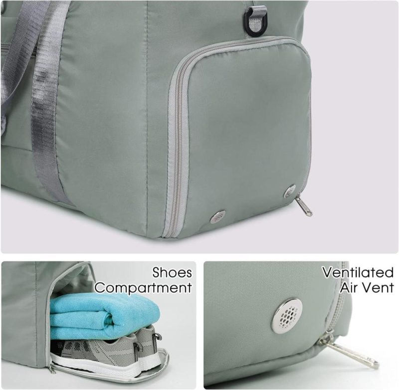 Sports Duffel Bags | Ceneda 20" Gym Duffel Bag With Wet Pocket Shoes Compartment Portable Overnight Weekender Bag Travel Bag Yoga Bag For Women (Celadon) Gym Bags Celadon