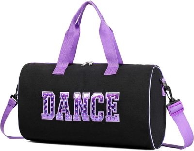 Sports Duffel Bags | Dance Duffle Bag For Girls, Kids Toy Storage Bag,Weekend Bag,Overnight Bag,Gymnastics Bag Gift17"Lx9"Wx9"H (Purple) Gym Bags Purple