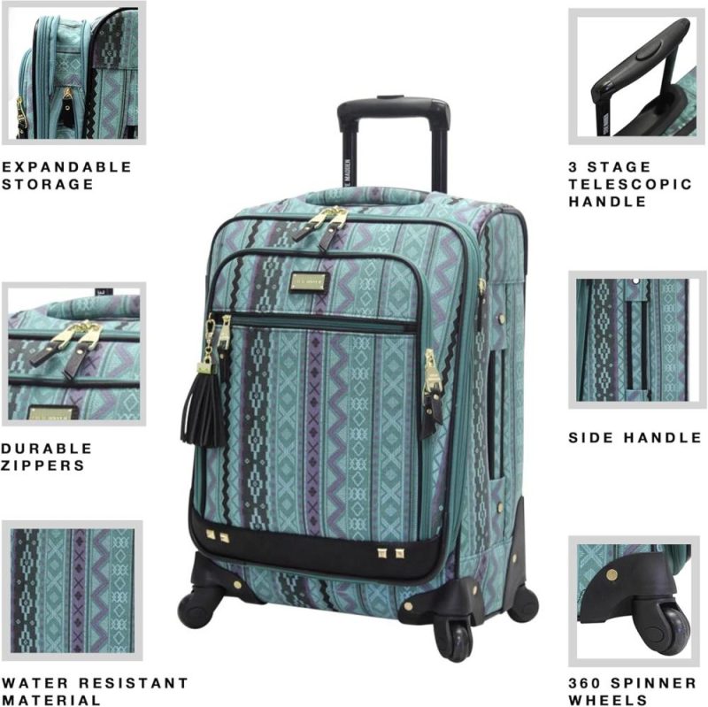 Sports Duffel Bags | Designer Luggage Collection- 3 Piece Softside Expandable Lightweight Spinner Suitcases- Travel Set Includes Under Seat Bag, 20-Inch Carry On & 28-Inch Checked Suitcase (Legends Turquoise) Gym Bags Legends Turquoise