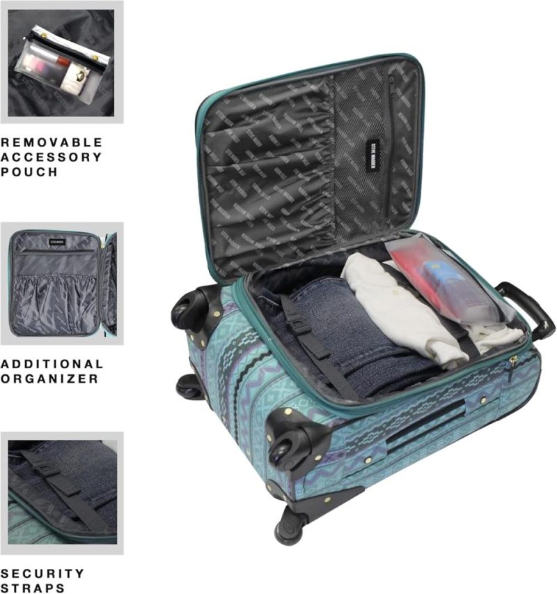 Sports Duffel Bags | Designer Luggage Collection- 3 Piece Softside Expandable Lightweight Spinner Suitcases- Travel Set Includes Under Seat Bag, 20-Inch Carry On & 28-Inch Checked Suitcase (Legends Turquoise) Gym Bags Legends Turquoise