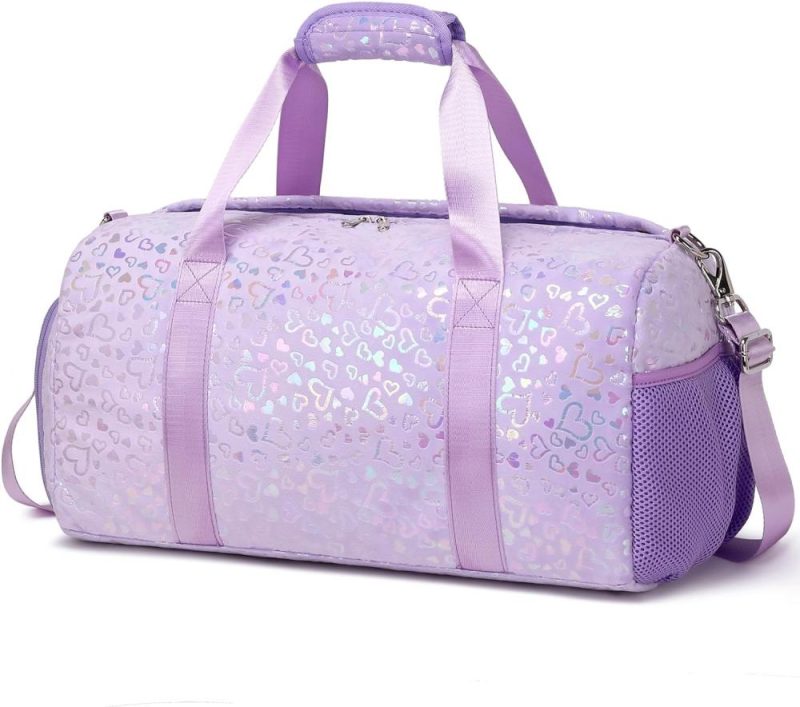 Sports Duffel Bags | Duffel Bag For Girls Fluffy Dance Bag For Girls Ballet Bag Girls Sports Gym Bag Water Resistant Travel Duffle Bags With Shoes Compartment Gym Bags Furry Purple