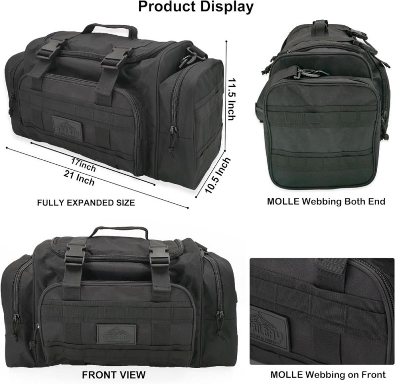 Sports Duffel Bags | Duffel Bag Gym Bag Tactical For Men Large Travel Hiking & Trekking Sports Bag Camping Hunting & Fishing Bag Super Quality & Durable (Black) Gym Bags Black