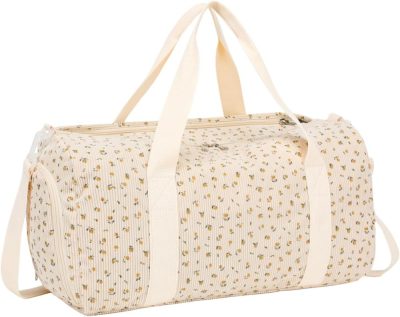 Sports Duffel Bags | Duffle Bag For Gym Sports Women Girls Workout Travel Bag Weekender With Shoe Compartment And Wet Pocket Gym Bags Corduroy-floral beige