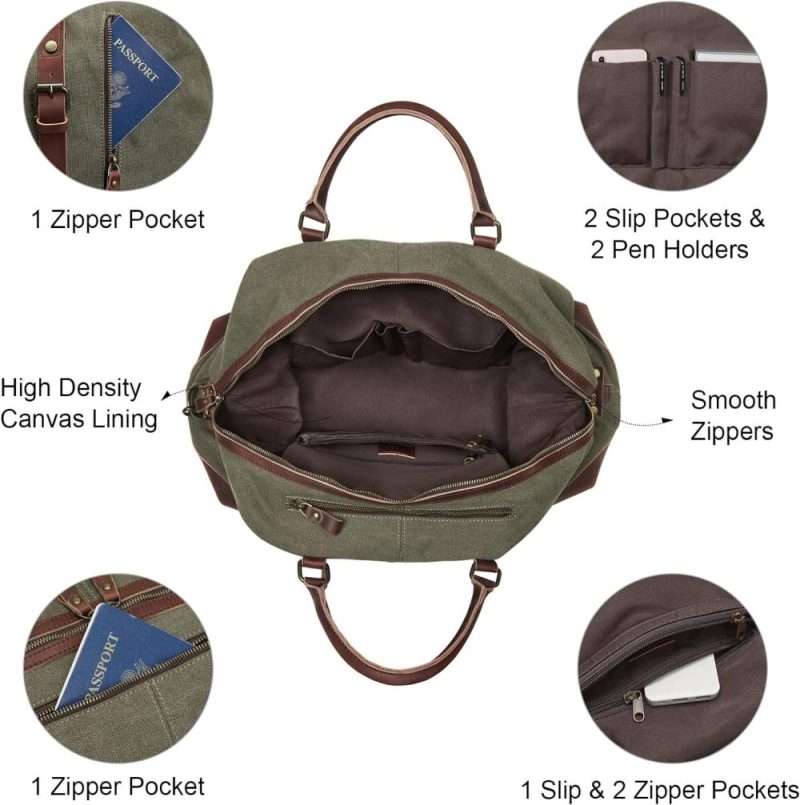 Sports Duffel Bags | Duffle Bag For Travel Canvas Duffel Bag Carry On Weekender Bag For Men Gym Bags Army Green