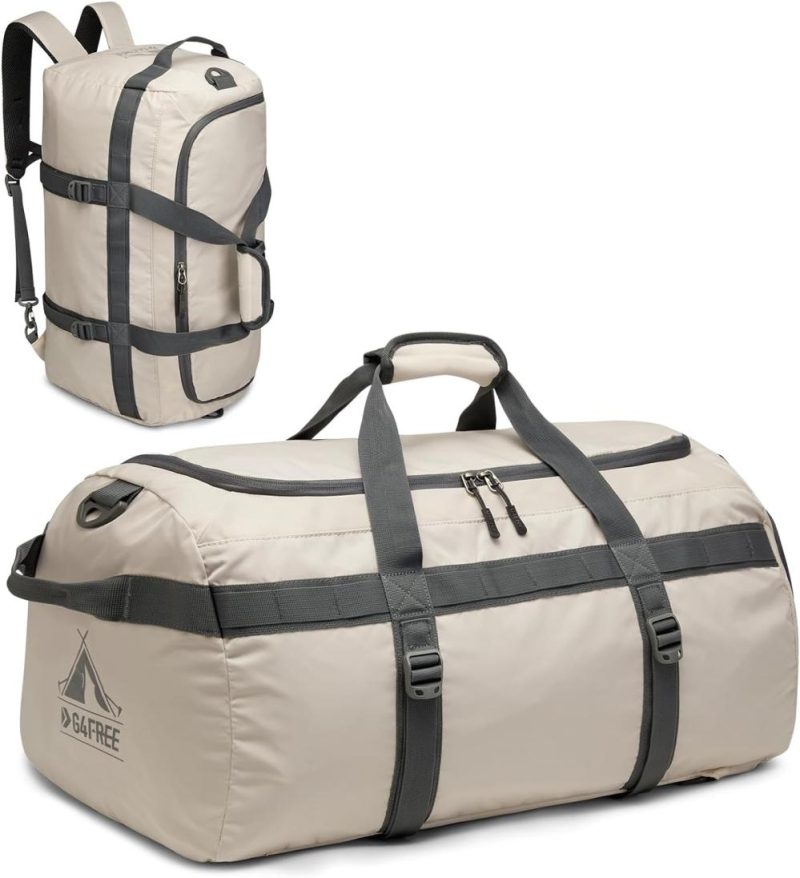 Sports Duffel Bags | Gym Bag For Women Men 45L Duffle Backpack With Shoe Compartment Water Resistant Travel Weekender Bag, Ivory Gym Bags Ivory