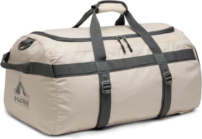 Sports Duffel Bags | Gym Bag For Women Men 45L Duffle Backpack With Shoe Compartment Water Resistant Travel Weekender Bag, Ivory Gym Bags Ivory