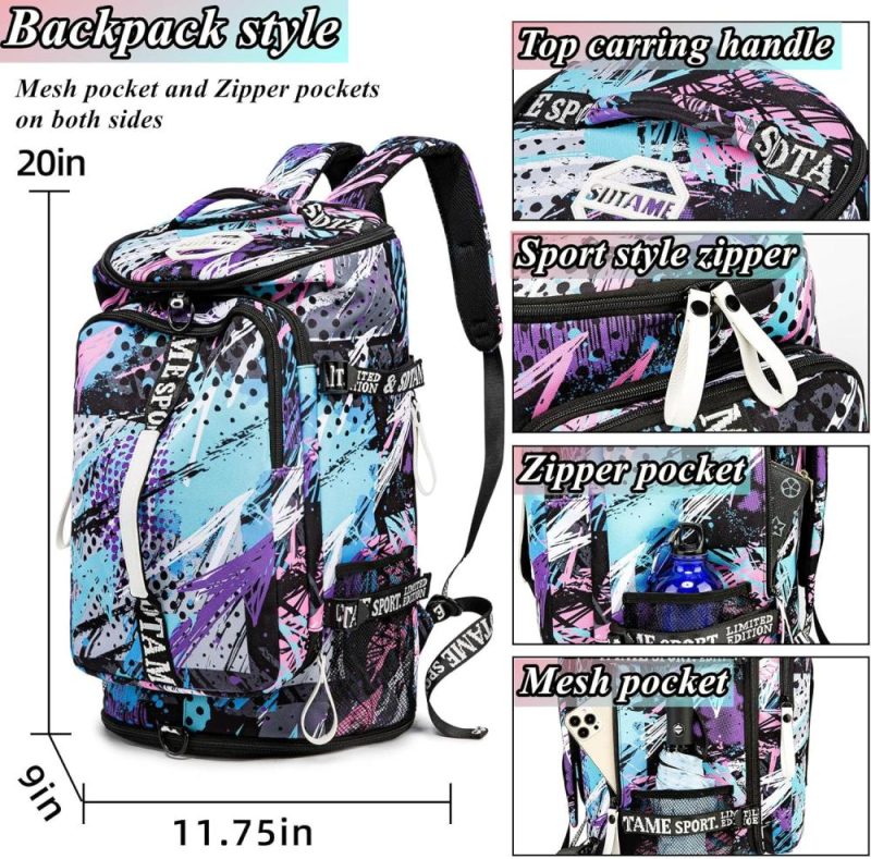 Sports Duffel Bags | Gym Duffle Bag Backpack With Shoe Compartment,4 Ways Travel Backpack For Women And Men,Multi-Functional Weekender Bag With Waterproof Layer&Laptop Compartment For Fitness, Travel,Camping Gym Bags Multicolor