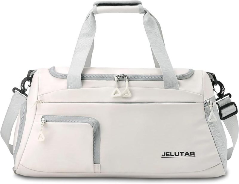 Sports Duffel Bags | Gym Duffle Bag For Women – Small Carry On Travel Tote Bags Weekender Bags For Personal Item/Sports Gear With Shoe Compartment&Wetproof Pocket (Beige) Gym Bags Beige