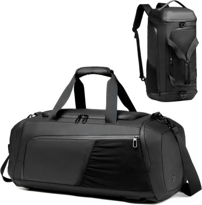 Sports Duffel Bags | Gym Duffle Bag Waterproof Sports Duffel Bags Travel Weekender Bag For Men Women Overnight Bag With Shoes Compartment Gym Bags Black