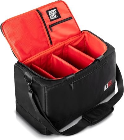 Sports Duffel Bags | Kicks Kase Essential Sneaker Duffle Bag – Travel Duffel Bags For Shoes, Travel Sneaker Bag, Perfect Gym Sports Bag, Traveling & Luggage, Heavy Duty Travel Accessories Gym Bags Black Red