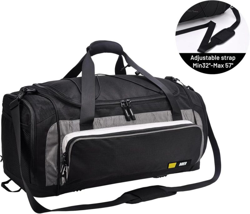 Sports Duffel Bags | Large Duffel Bag Men’s Gym Bag With Shoe Compartment, 60L Gym Bags Black