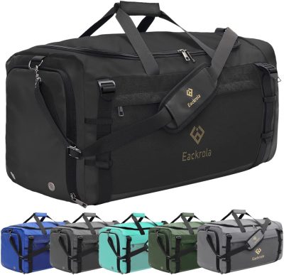 Sports Duffel Bags | Large Sports Gym Bag, Travel Duffel Bag With Wet Pocket & Shoes Compartment For Men Women, 65L, Lightweight Gym Bags Black