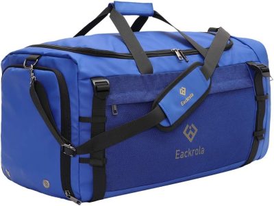 Sports Duffel Bags | Large Sports Gym Bag, Travel Duffel Bag With Wet Pocket & Shoes Compartment For Men Women, 65L, Lightweight Gym Bags Blue