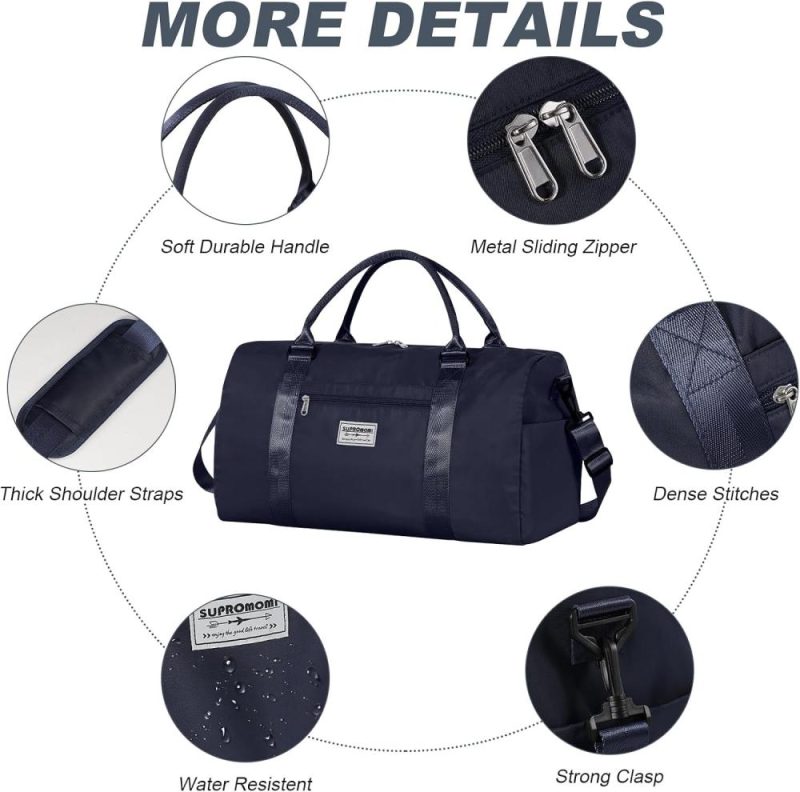 Sports Duffel Bags | Large Travel Duffel Bag, Sports Tote Bag, Gym Yoga Bag, Airplane Carry-On Bag With Extra Shoe Bag And Small Clear Makeup Bag, Overnight Crossbody Bag For Men And Women Navyblue Gym Bags Navyblue