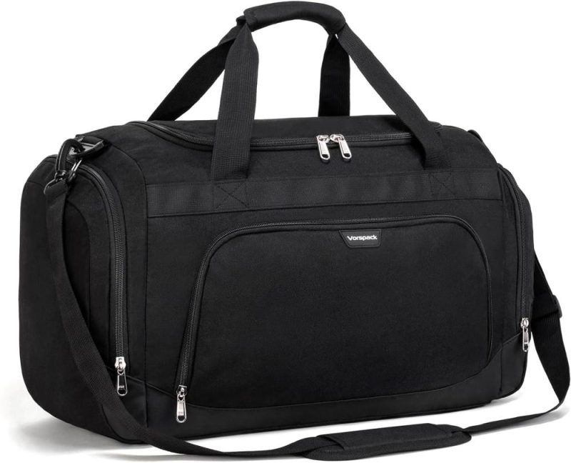 Sports Duffel Bags | Small Gym Bag – 40L Duffle Bag For Men Women Lightweight Duffel Bag With Shoe Compartment Wet Pocket Travel Bag Sports Bag For Sports Gym Travel – Black Gym Bags Black