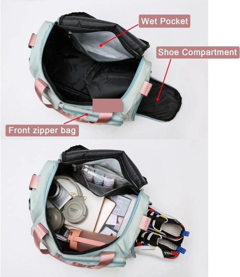 Sports Duffel Bags | Small Gym Bag For Women, Travel Duffle Bag Carry On Weekender Bag With Shoe Compartment Gym Bags Sports Duffel Bags