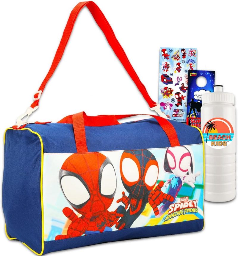 Sports Duffel Bags | Spidey And His Amazing Friends Duffle Bag Set For Kids – Spidey Duffle Bag Bundle Includes Spiderman Luggage Carry On Suitcase Bag, Water Bottle, Stickers, More | Spiderman Travel Bag For Boys 4-6 Gym Bags Sports Duffel Bags