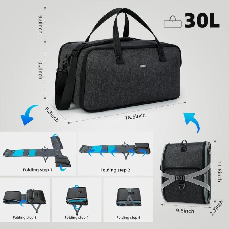 Sports Duffel Bags | Sport Duffel Bag,Foldable Waterproof Weekender Bag Sports Gym Overnight Travel Tote Bag With Adjustable Strap For Man Womam With Shoe Pocket Gym Bags Sports Duffel Bags