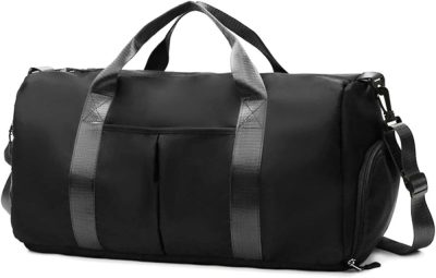 Sports Duffel Bags | Sports Gym Bag With Wet Pocket & Shoes Compartment, Waterproof Shoulder Weekender Bag For Women And Men Swim Sports Travel Gym Bag Lightweight And Easy Carry On Black Gym Bags Black