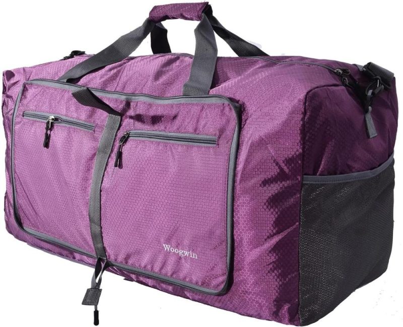 Sports Duffel Bags | Travel Duffel Bag Large Foldable Waterproof Overnight Bag For Beach Swim Bags Pool Sports Gym Gym Bags 60L Purple