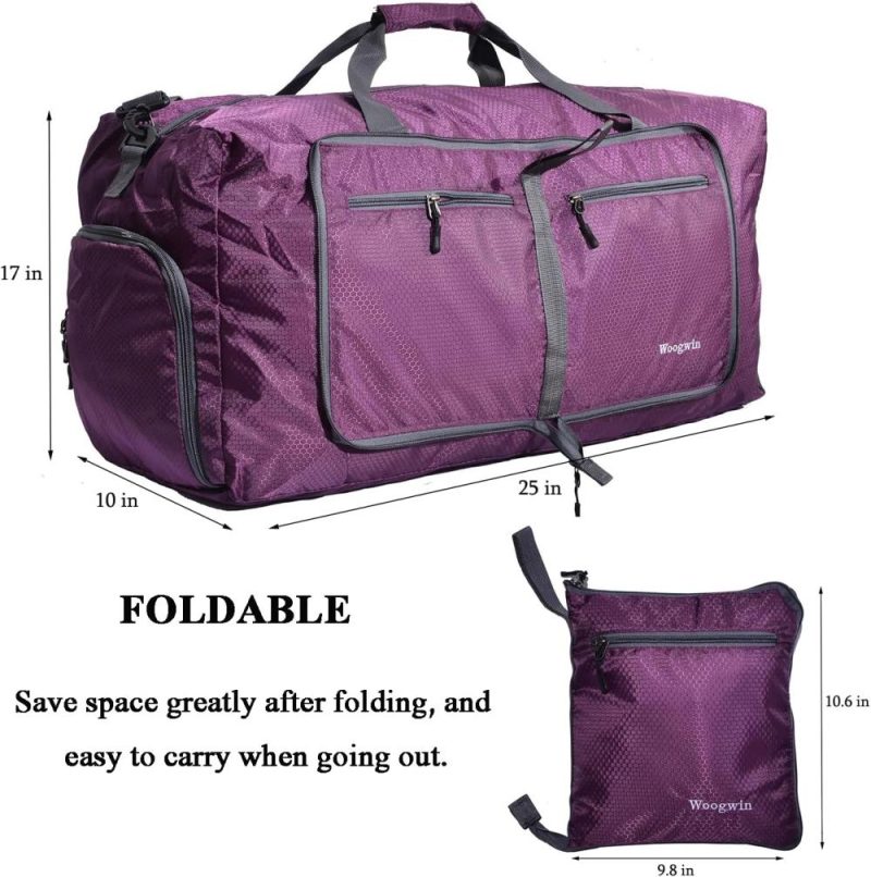 Sports Duffel Bags | Travel Duffel Bag Large Foldable Waterproof Overnight Bag For Beach Swim Bags Pool Sports Gym Gym Bags 60L Purple