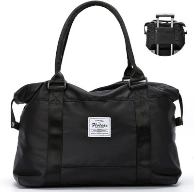 Sports Duffel Bags | Travel Gym Bag For Women, Tote Bag Carry On Luggage Sport Duffle Weekender Overnight Bags With Wet Pocket Gym Bags Black