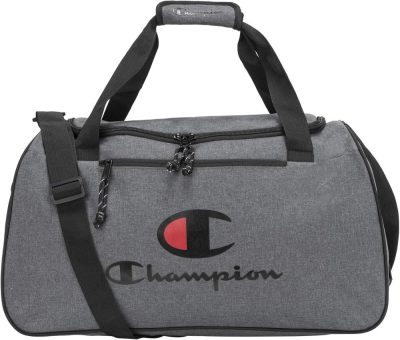 Sports Duffel Bags | Unisex Adult Logo Duffel Bags, Granite Heather/Scarlet, One Size Us Gym Bags Granite Heather/Scarlet