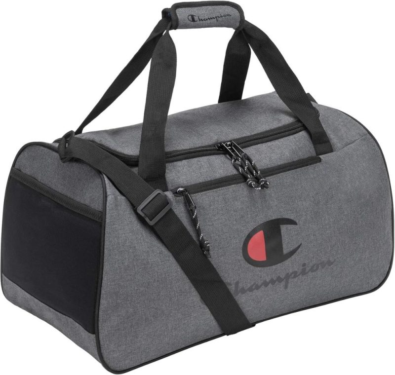 Sports Duffel Bags | Unisex Adult Logo Duffel Bags, Granite Heather/Scarlet, One Size Us Gym Bags Granite Heather/Scarlet