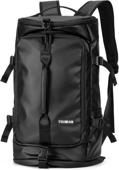 Sports Duffel Bags | Youmian Gym Duffle Bag Backpack With Shoe Compartment,4 Ways Travel Backpack For Women And Men, Multi-Functional Weekender Backpack With Waterproof For Fitness, Travel, Camping Motorcycle Helmet Bag Gym Bags Sports Duffel Bags