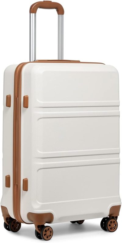 Suitcases | 20” Carry On Luggage Lightweight With Spinner Wheel Tsa Lock Hardside Luggage Airline Approved Carry On Suitcase Cream White Luggage Cream White