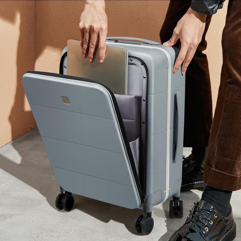 Suitcases | 20 Inch Carry On Luggage Airline Approved Hard Shell Suitcase With Spinner Wheels Tsa Luggage Travel Suitcases Wide Handle For Men Women(Grey) Luggage Grey