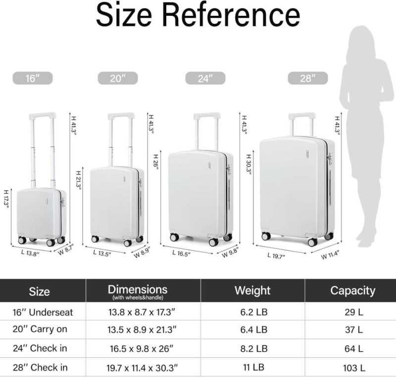 Suitcases | 28 Inch Luggage Pc Hard Shell Suitcases With Wheels, Tsa Approved Luggage Hardside Checked Large Luggage Lighweight Luggage Bag For Travel(Smoke White) Luggage Smoke White