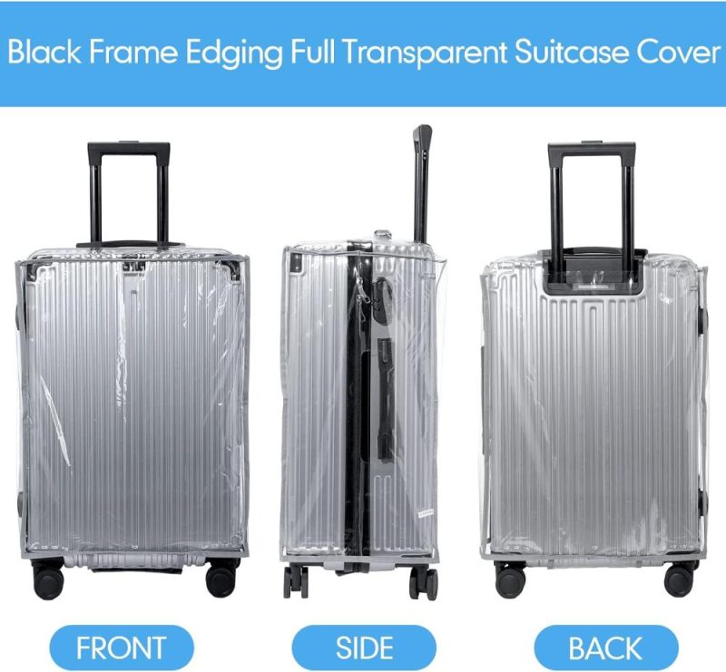 Suitcases | 3 Pieces Clear Luggage Cover Pvc Suitcase Protector Waterproof (Gray Border, Regular Style) Luggage Gray Border