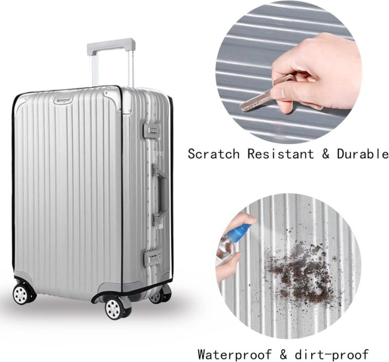 Suitcases | 3 Pieces Luggage Cover Protectors, Clear Pvc Suitcase Cover Set For 20 24 28 Inch Luggage,Waterproof Suitcase Protective Covers For Tsa Approved For Travel Luggage Suitcases