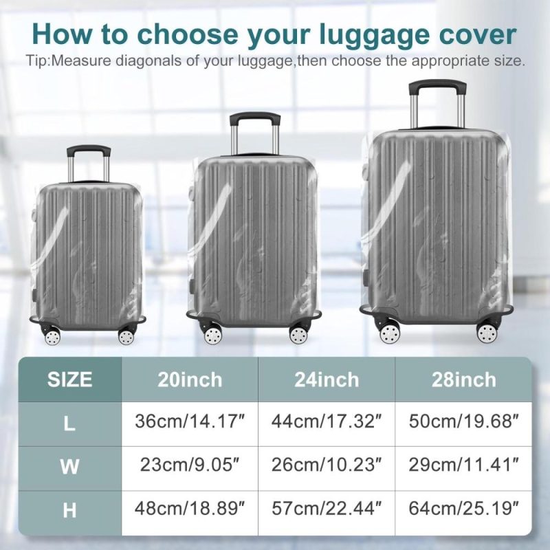 Suitcases | 3 Pieces Luggage Protector Covers Suitcase Cover Protector Pvc Luggage Case Luggage Covers Luggage Full Clear