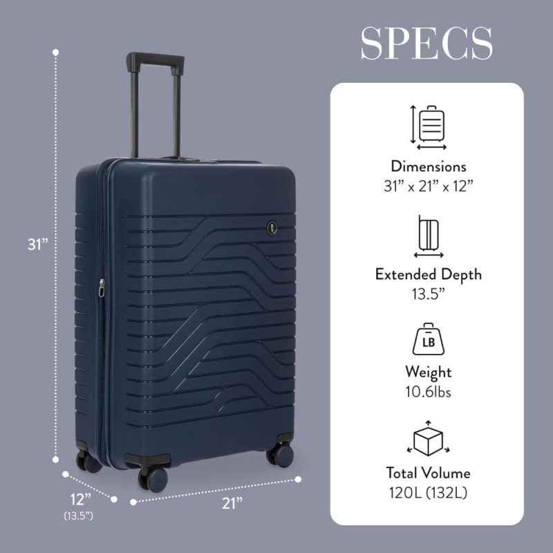 Suitcases | 30" Expandable Spinner Suitcase – Travel Luggage With Tsa-Approved Lock And Hard Shell Exterior – B|Y Ulisse – Ocean Blue Luggage Ocean Blue