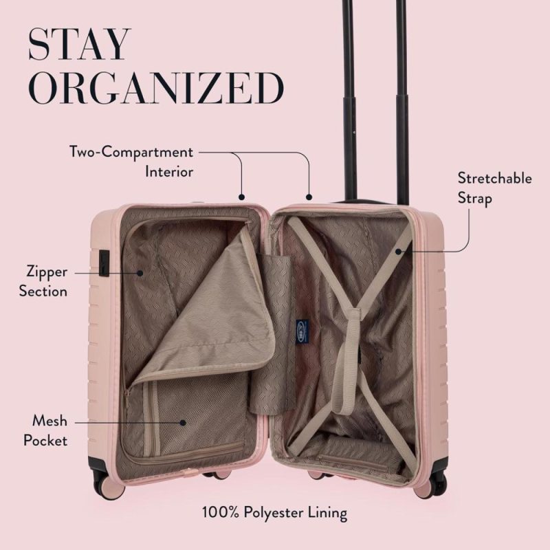 Suitcases | B|Y Ulisse 21-Inch Spinner – Luxury Carry-On Luggage With Spinner Wheels – Hard Shell Suitcases Made From Durable Polypropylene And Polycarbonate – Pearl Pink Luggage Pink