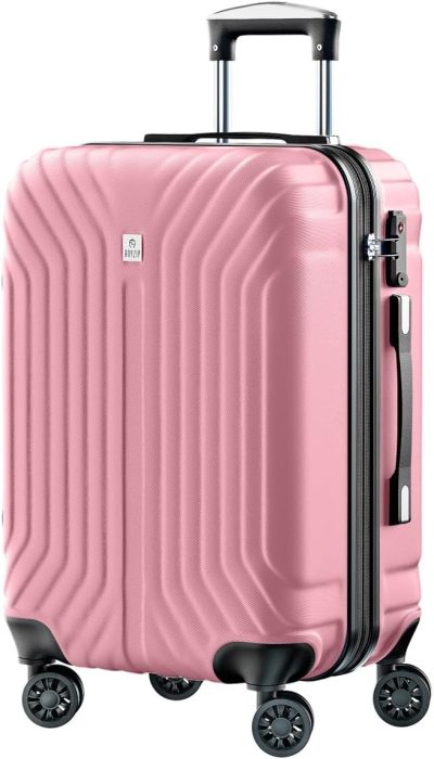 Suitcases | Carry On Luggage Expandable Pc Abs Durable Hardside Suitcase With Spinner Wheels Tsa Lock 20 Inch Pink Luggage Pink