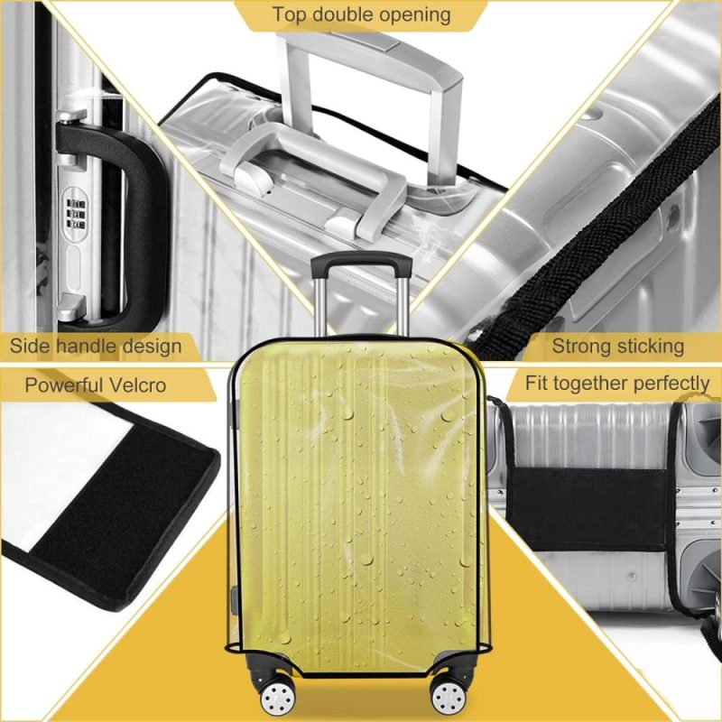 Suitcases | Clear Pvc Suitcase Cover Protectors 30 Inch Transparent Travel Luggage Covers For Suitcase Tsa Approved Luggage Suitcases