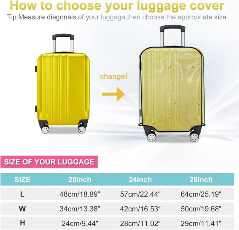 Suitcases | Clear Pvc Suitcase Cover Protectors 30 Inch Transparent Travel Luggage Covers For Suitcase Tsa Approved Luggage Suitcases