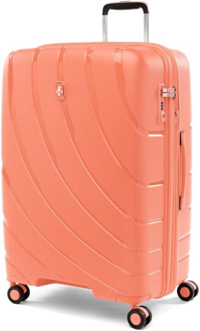 Suitcases | Convertible Medium To Large 28-Inch Check In Expandable Hardside Spinner, Tsa Lock, 8 Spinner Wheels Suitcase, Coral Orange Luggage Suitcases