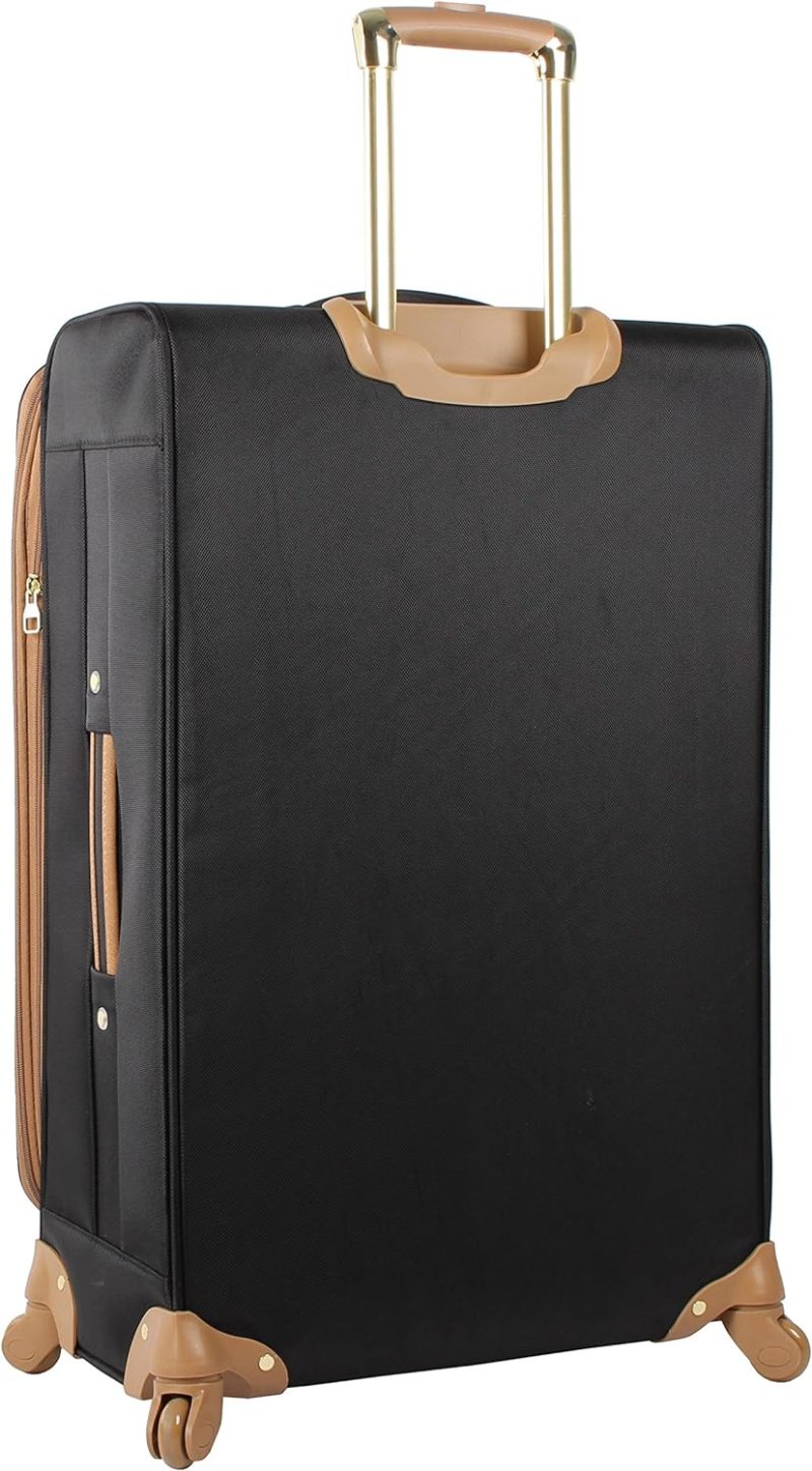 Suitcases | Designer Luggage – Checked Large 28 Inch Softside Suitcase – Expandable For Extra Packing Capacity – Lightweight Bag With Rolling Spinner Wheels (Harlo Black) Luggage Harlo Black