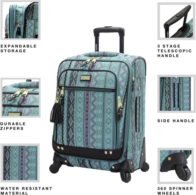 Suitcases | Designer Luggage Collection – Expandable 24 Inch Softside Bag – Durable Mid-Sized Lightweight Checked Suitcase With 4-Rolling Spinner Wheels (Legends Turquoise) Luggage Suitcases