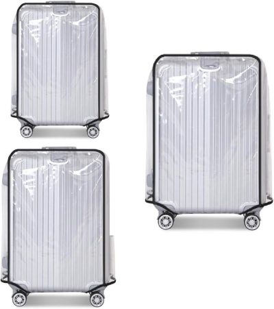 Suitcases | Fabulway Clear Pvc Luggage Cover Protectors – Transparent Waterproof Suitcase Sleeve For 20"+24"+28" Wheeled Suitcases (3Pcs) Luggage Suitcases