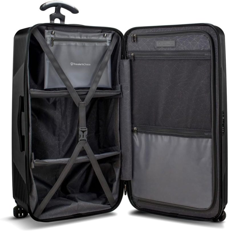 Suitcases | Hardside Polycarbonate Spinner Suitcase, Black, 30" Trunk Luggage Luggage Black