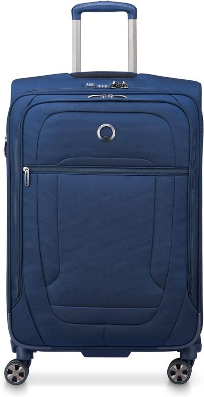 Suitcases | Helium Dlx Softside Expandable Luggage With Spinner Wheels, Navy Blue, Checked-Medium 25 Inch Luggage Navy Blue