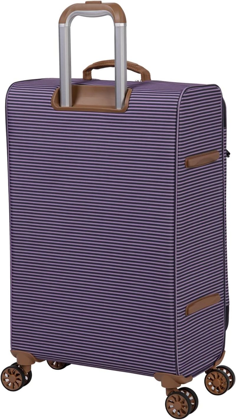 Suitcases | It Luggage Beach Stripes 34" Softside Checked 8 Wheel Spinner, Blue/Pink Luggage Blue / Pink